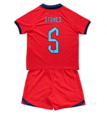 Anglia John Stones #5 Koszulka Wyjazdowych Dziecięca MŚ 2022 Krótki Rękaw (+ Krótkie spodenki)